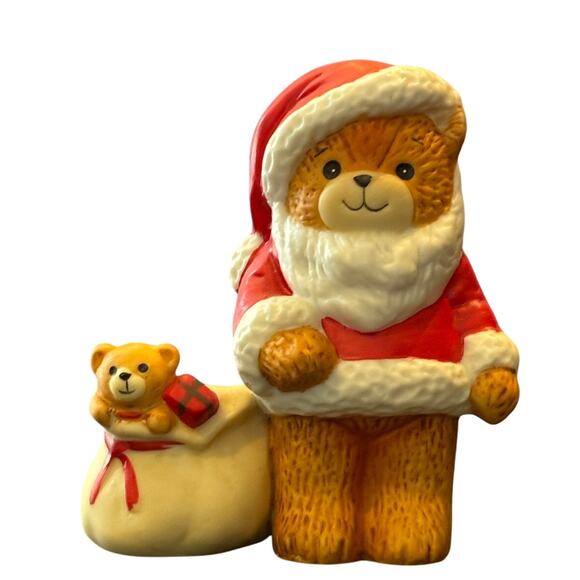 Vintage 1981 Enesco Lucy and Me Teddy Bear Santa Claus Figurine, Porcelain - Picture 1 of 3